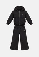 JORDAN Tuta BROOKLYN CHROME FZ Black nera da neonato, due pezzi in fleece con felpa con cappuccio e zip integrale e pantaloni a gamba ampia. 15G027 023 JORDAN 