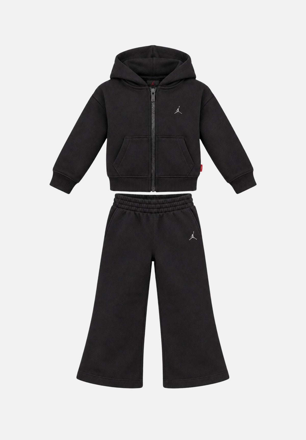 JORDAN Tuta BROOKLYN CHROME FZ Black nera da neonato, due pezzi in fleece con felpa con cappuccio e zip integrale e pantaloni a gamba ampia. 15G027 023 JORDAN 