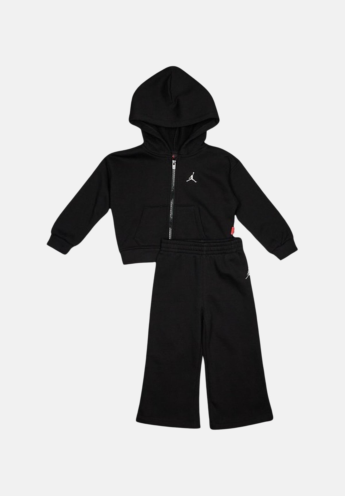 JORDAN Tuta BROOKLYN FLEECE FULL-ZIP SET Black nera per bambino e bambina, con felpa con cappuccio, zip integrale e pantaloni ampi. 35G027 023 JORDAN 
