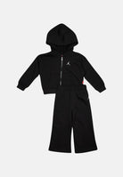 JORDAN Tuta BROOKLYN FLEECE FULL-ZIP SET Black nera per bambino e bambina, con felpa con cappuccio, zip integrale e pantaloni ampi. 35G027 023 JORDAN 
