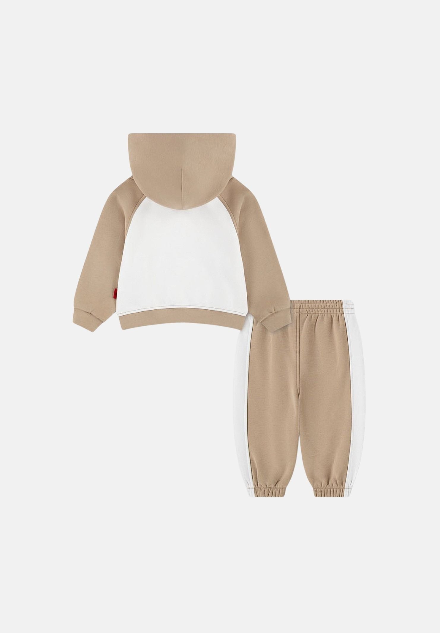 JORDAN Tuta beige per bambino e bambina con felpa bicolore e tasca a marsupio centrale 85G184 X0L JORDAN 
