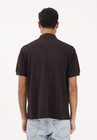 LACOSTE Polo marrone per uomo e donna con patch logo coccodrilo 1212 3LA LACOSTE 