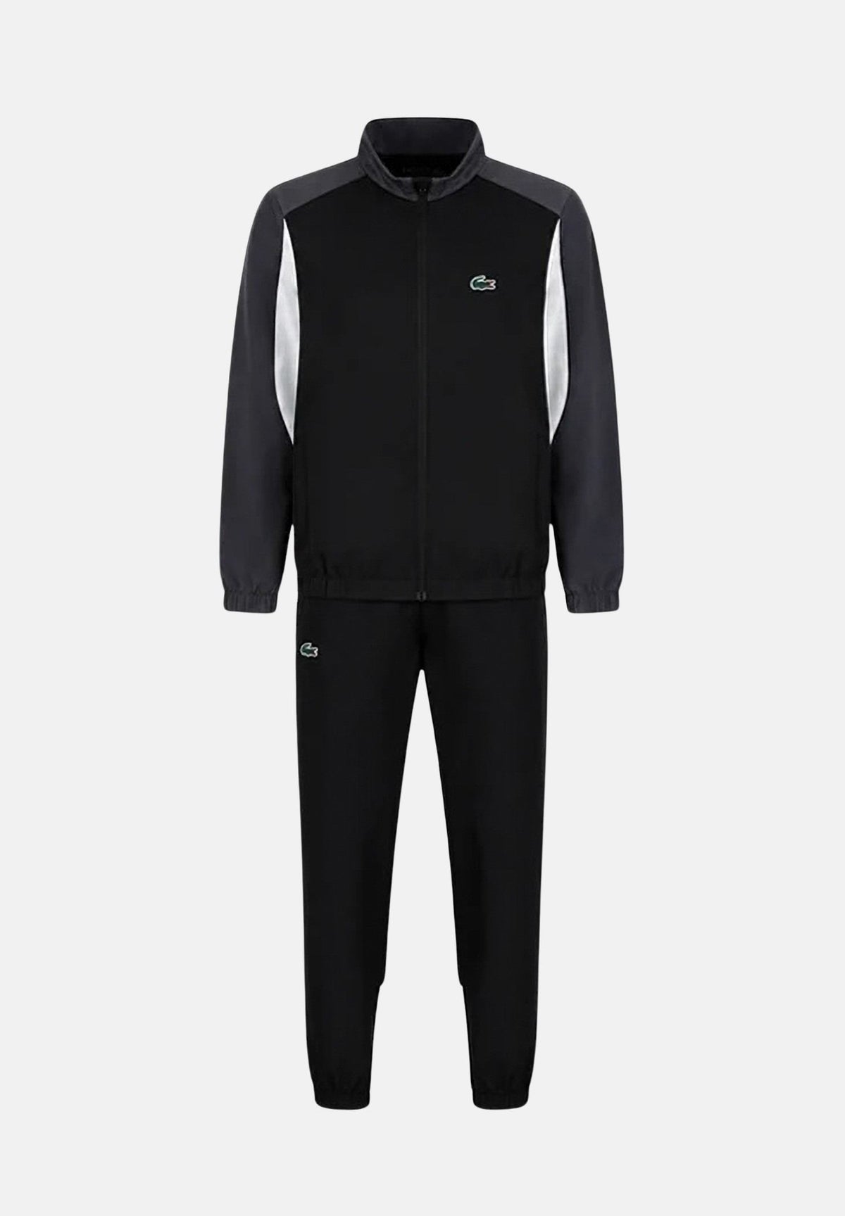 LACOSTE Tuta sportiva nera per bambino e bambina con giacca full zip e inserti a contrasto sulle spalle 947667 K96 LACOSTE 