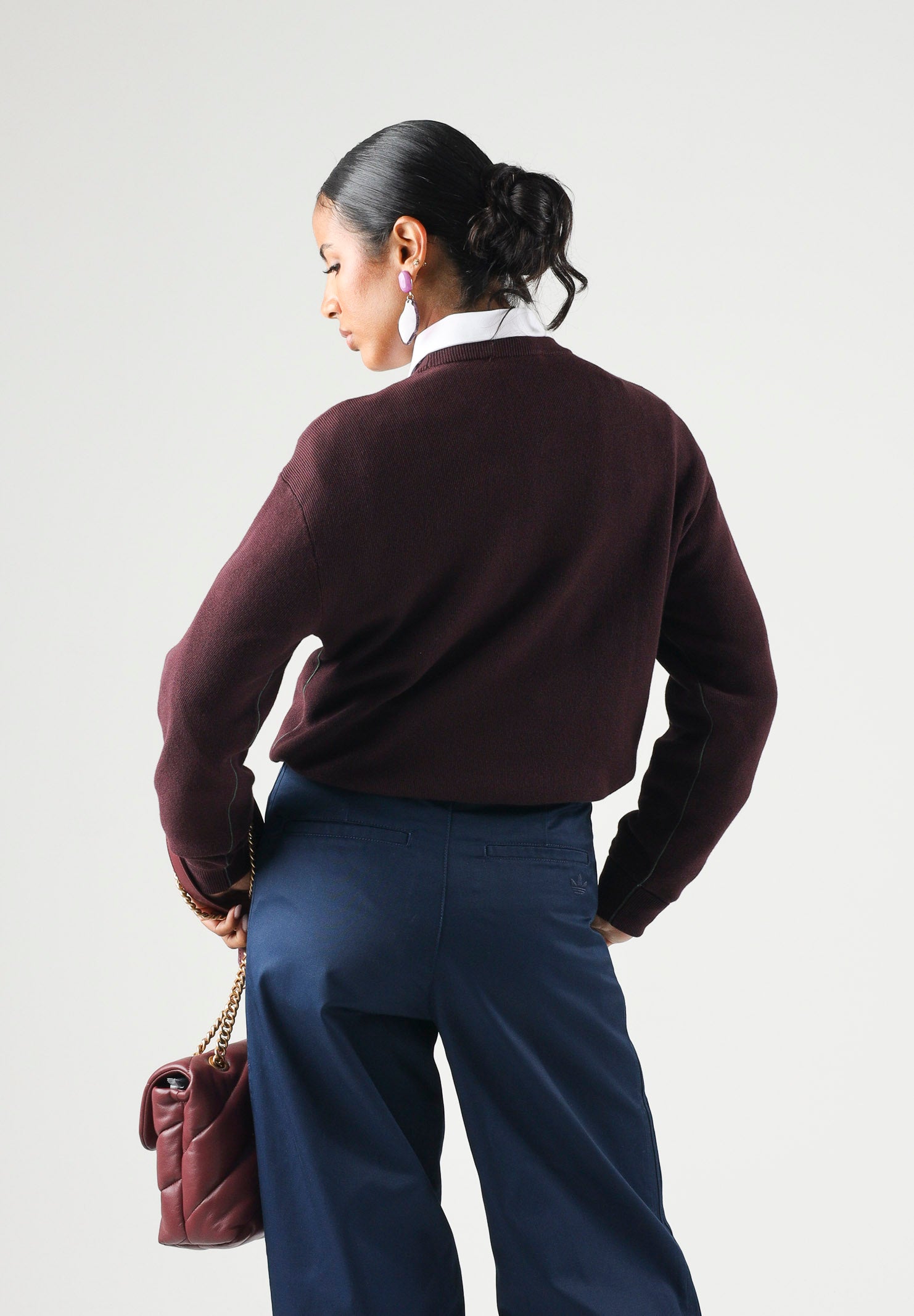 LACOSTE Maglione girocollo Chestnut Brown, marrone da donna con logo iconico coccodrillo AF4158 3KE LACOSTE 