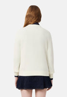 LACOSTE Maglione girocollo bianco-burro da donna con logo coccodrillo iconico AF4158 70V LACOSTE 