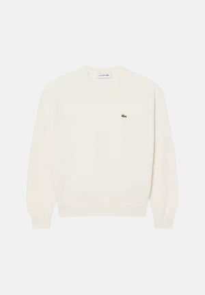 LACOSTE Maglione girocollo bianco-burro da donna con logo coccodrillo iconico AF4158 70V LACOSTE 