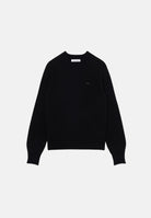 LACOSTE Maglione girocollo nero da donna in lana cardata AF4160 031 LACOSTE 