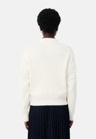 LACOSTE Polo manica lunga COLLAR SWEATER bianca da donna con abbottonatura parziale. AF8272 70V LACOSTE 