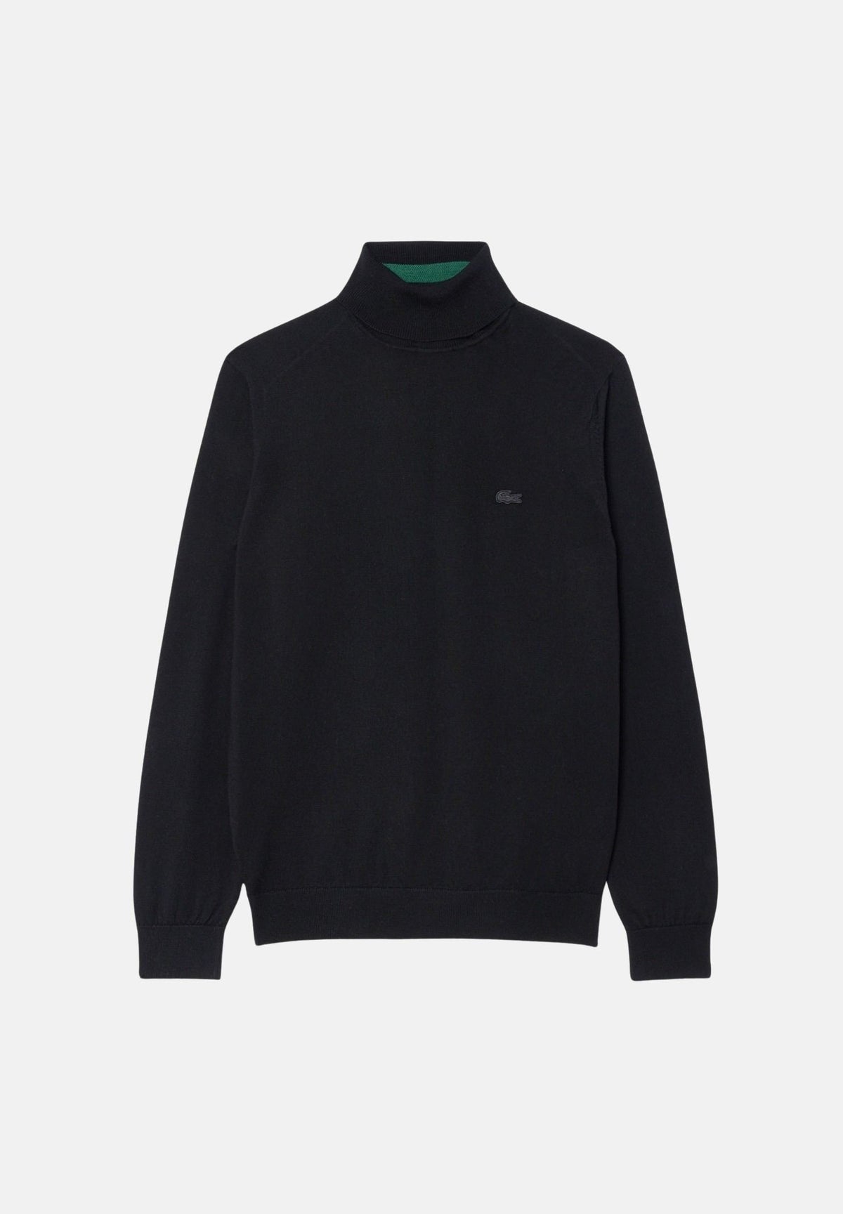 LACOSTE Maglia dolcevita in lana merino nero da uomo con iconico logo coccodrilo AH1959 031 LACOSTE 