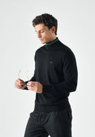 LACOSTE Maglia dolcevita in lana merino nero da uomo con iconico logo coccodrilo AH1959 031 LACOSTE 