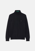 LACOSTE Maglia dolcevita in lana merino nero da uomo con iconico logo coccodrilo AH1959 031 LACOSTE 