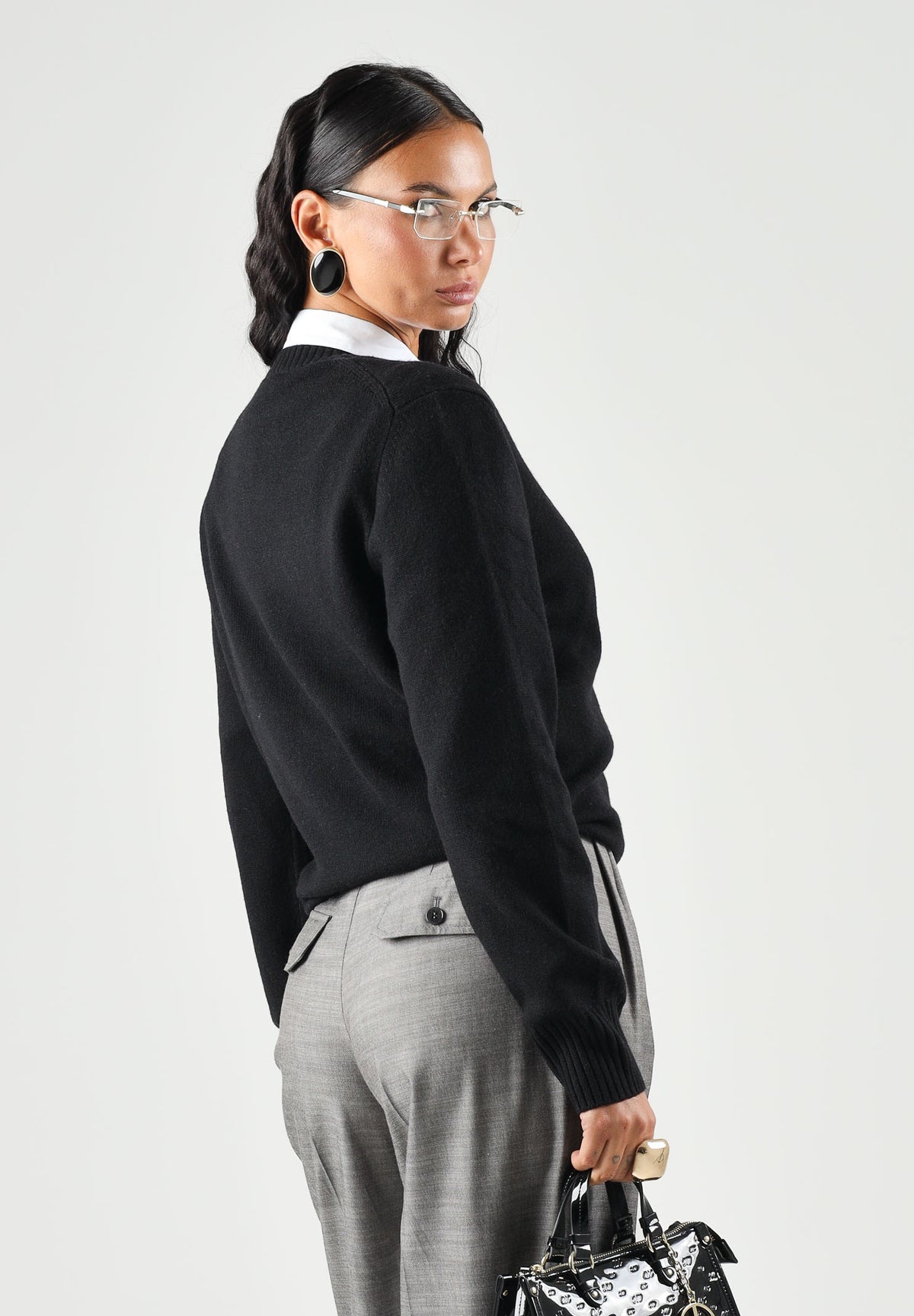 LACOSTE Maglione girocollo nero per uomo e donna con logo coccodrillo applicato AH2916 031 LACOSTE 
