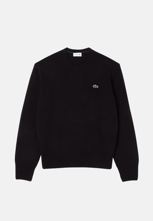 LACOSTE Maglia girocollo nera per uomo con scollo a girocollo e logo coccodrillo applicato AH2916 031 LACOSTE 