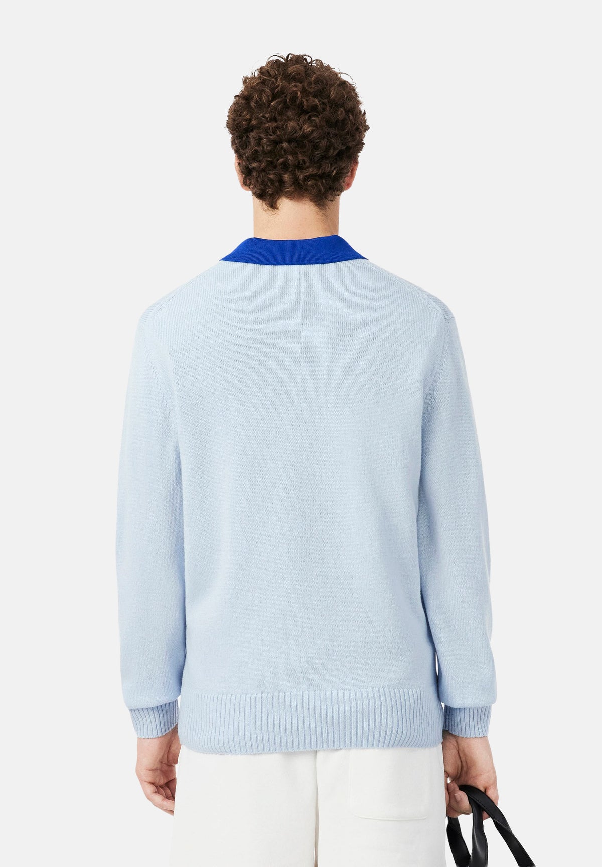 LACOSTE Maglia girocollo WOOL CREWNECK JUMPER celeste per uomo e donna con logo iconico ricamato. AH2916 T01 LACOSTE 