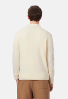 LACOSTE Maglia girocollo WOOL CREWNECK  panna da uomo con scollo rotondo e logo ricamato. AH2916 XFJ LACOSTE 