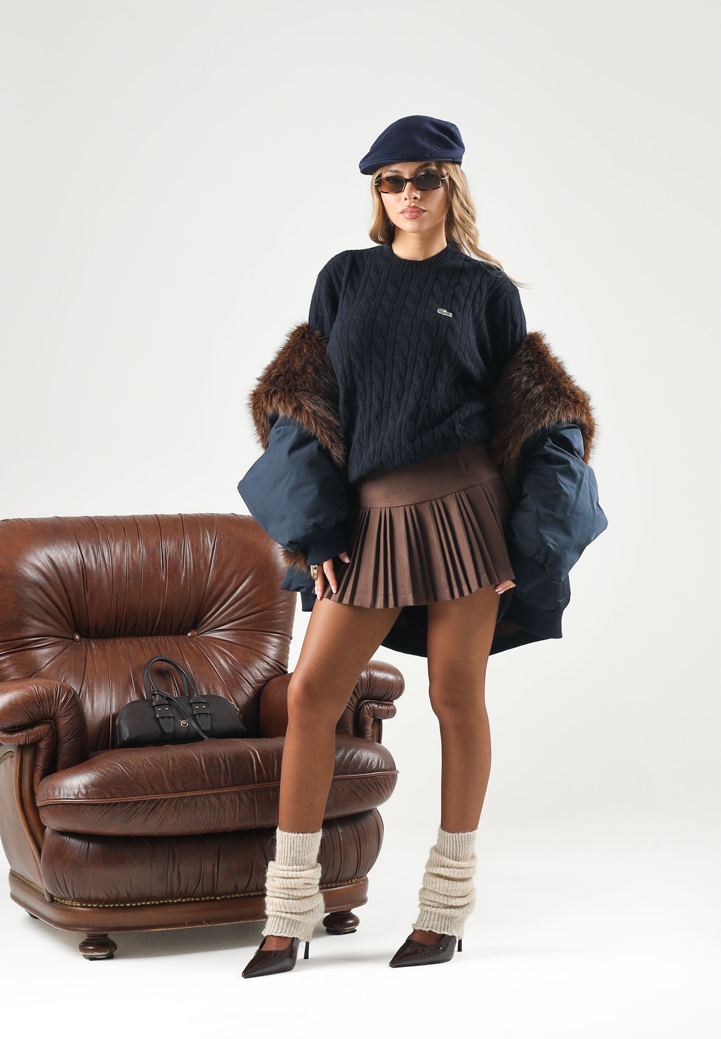 LACOSTE Maglione girocollo CABLE KNIT JUMPER blu per uomo e donna in cotone lavorato a trecce AH2924 166 LACOSTE 