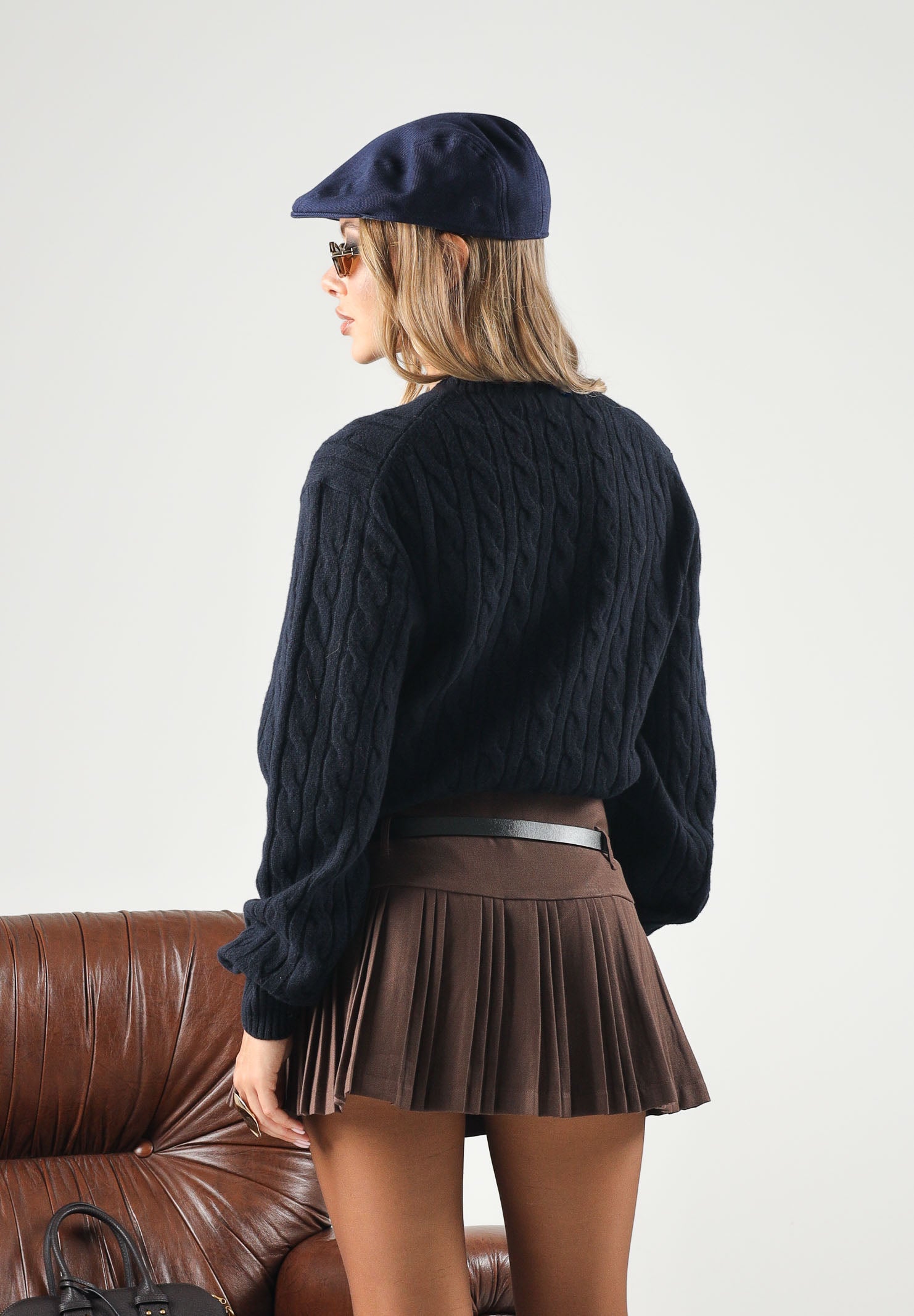 LACOSTE Maglione girocollo CABLE KNIT JUMPER blu per uomo e donna in cotone lavorato a trecce AH2924 166 LACOSTE 
