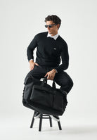 LACOSTE Pullover girocollo  nero da uomo con logo laterale coccodrillo<BR/> AH3225 031 LACOSTE 