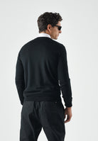 LACOSTE Pullover girocollo  nero da uomo con logo laterale coccodrillo<BR/> AH3225 031 LACOSTE 