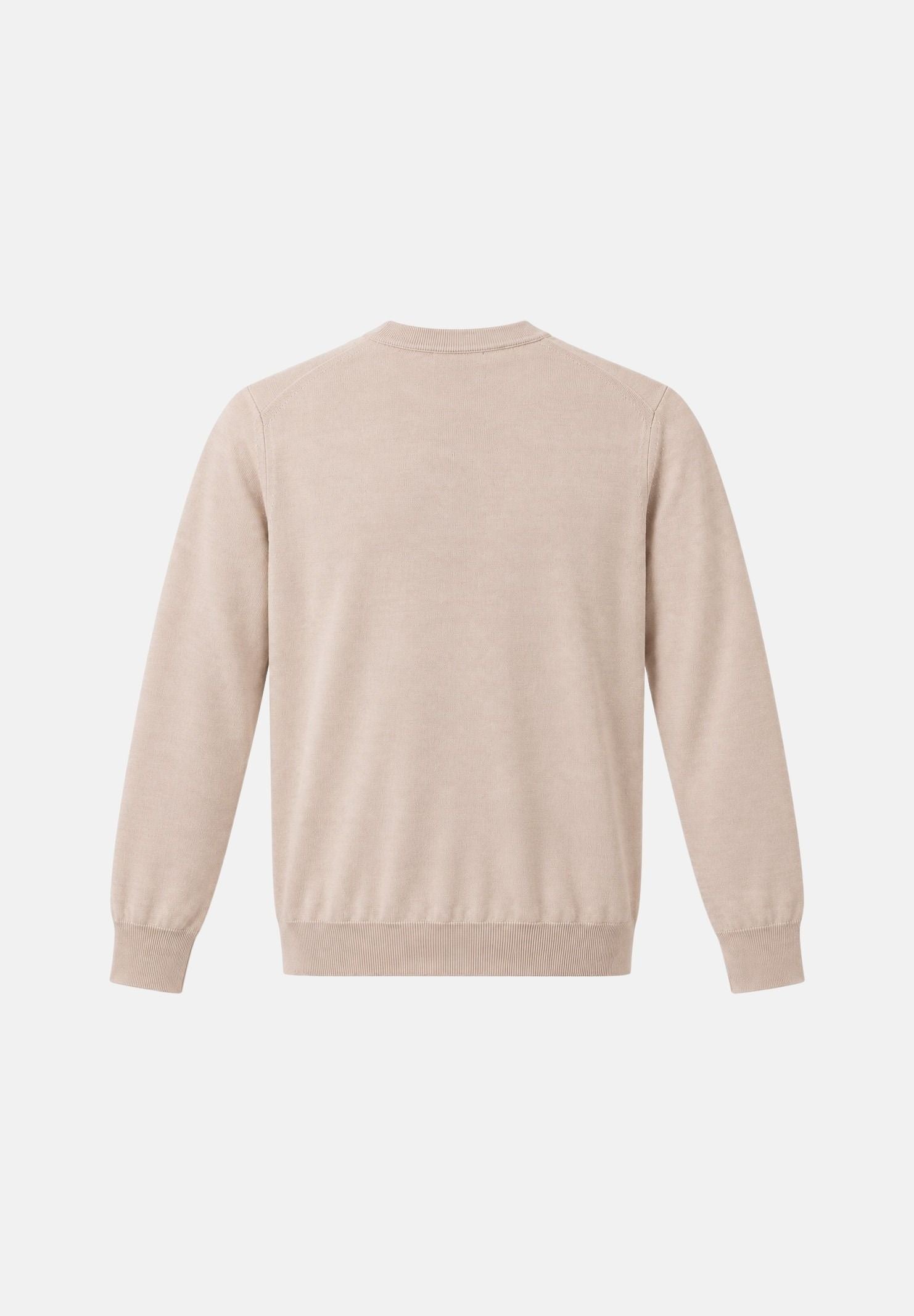 LACOSTE Maglia girocollo beige chiaro da uomo con mini logo iconico AH3225 XFJ LACOSTE 