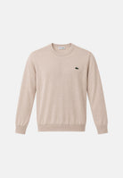 LACOSTE Maglia girocollo beige chiaro da uomo con mini logo iconico AH3225 XFJ LACOSTE 