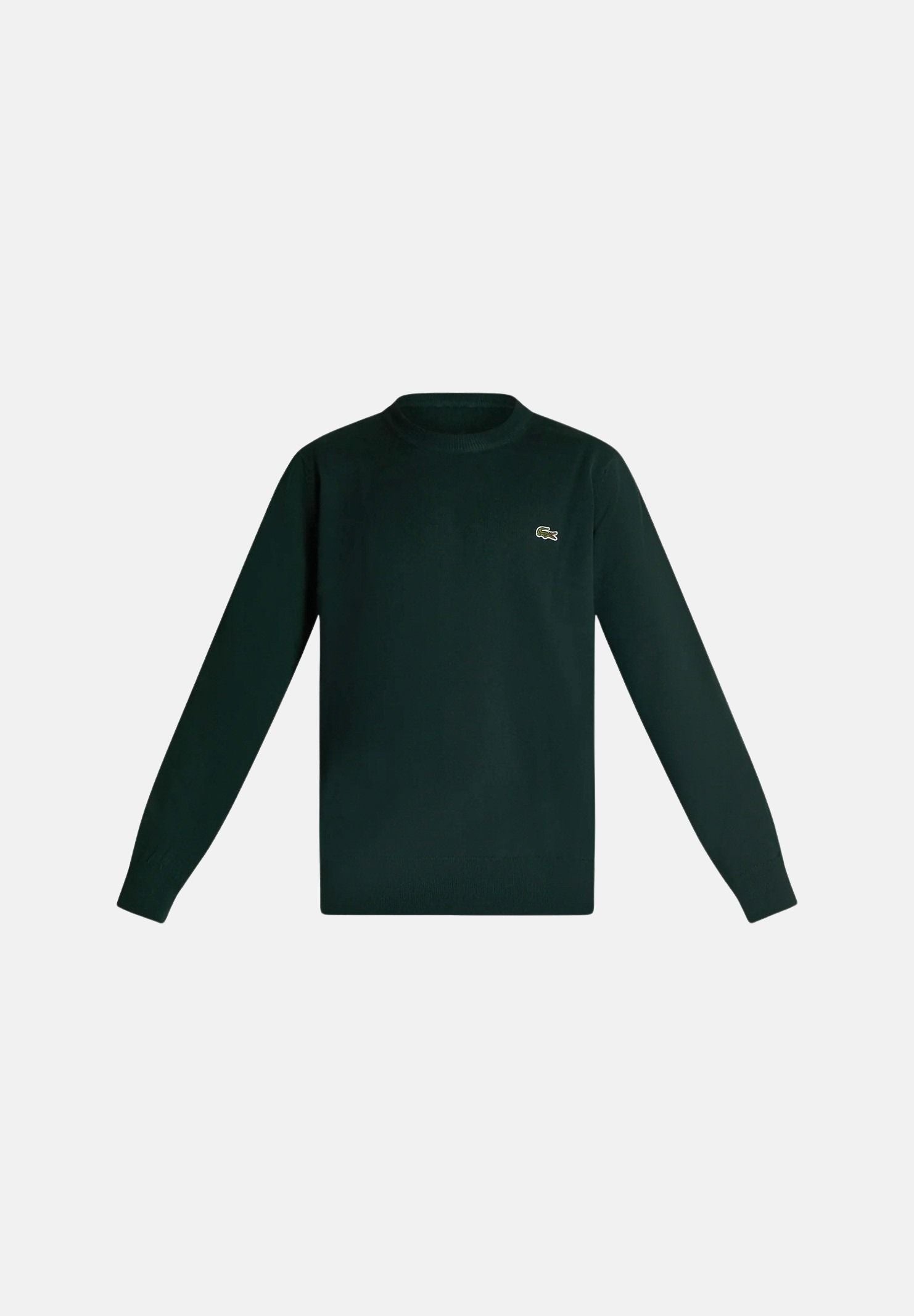 LACOSTE maglia girocollo verde scuro da uomo con iconico logo coccodrillo laterale AH3225 YZP LACOSTE 