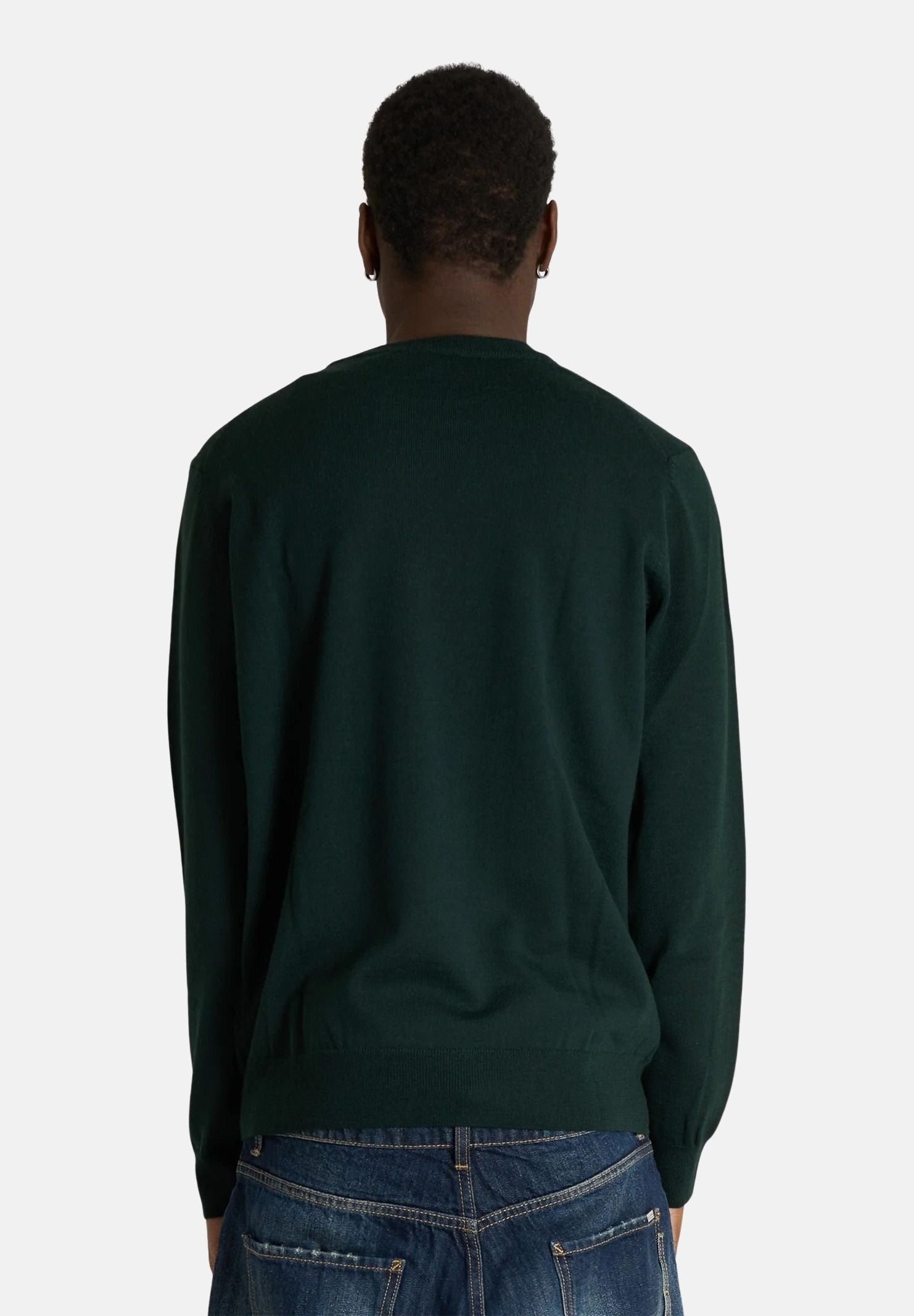 LACOSTE maglia girocollo verde scuro da uomo con iconico logo coccodrillo laterale AH3225 YZP LACOSTE 