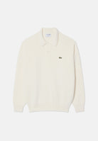 LACOSTE Polo  ZIP COLLAR KNIT  bianco da uomo in maglia con colletto aperto AH8574 70V LACOSTE 