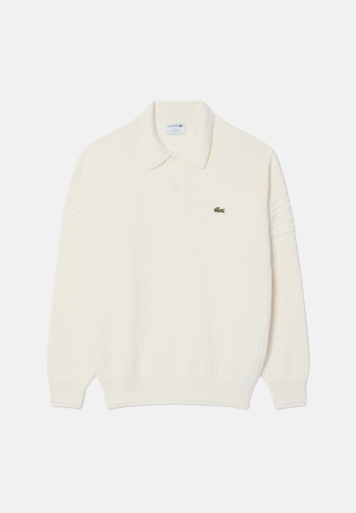 LACOSTE Polo  ZIP COLLAR KNIT  bianco da uomo in maglia con colletto aperto AH8574 70V LACOSTE 