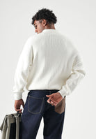 LACOSTE Polo  ZIP COLLAR KNIT  bianco da uomo in maglia con colletto aperto AH8574 70V LACOSTE 