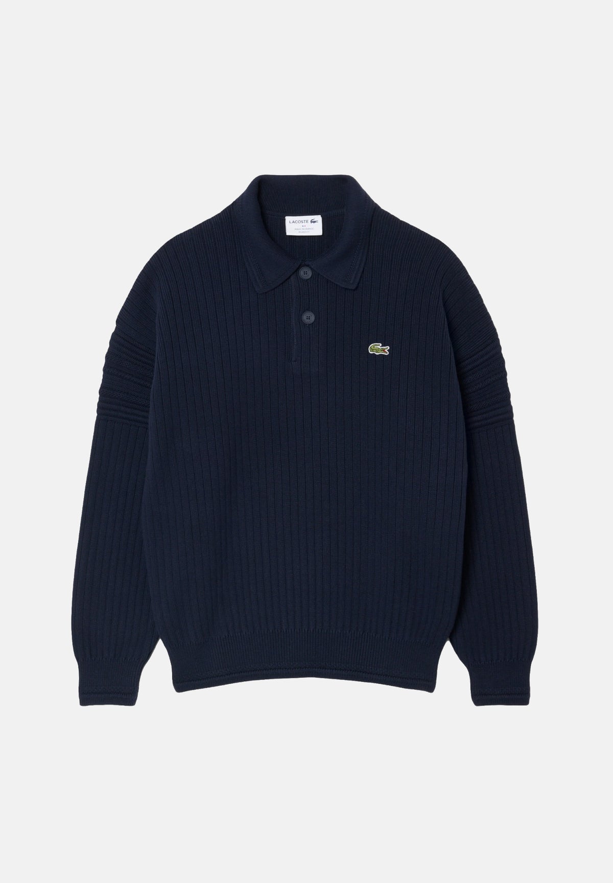 LACOSTE Polo manica lunga ZIP COLLAR KNIT  blu da uomo in maglia con colletto aperto AH8574 MXQ LACOSTE 