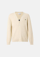 LACOSTE Cardigan in maglia beige da uomo con scollo a V AH8575 UN5 LACOSTE 