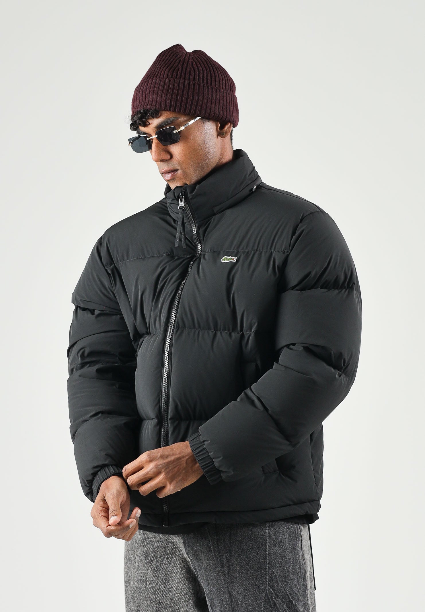 LACOSTE Piumino WATER-REPELLENT nero da uomo con trapuntatura imbottita BH5154 031 LACOSTE 
