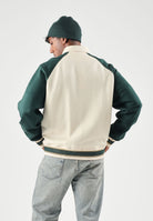 LACOSTE Felpa colletto polo WOOL BLEND  panna da uomo con bottoni automatici e dettagli a righe BH8614 ZDL LACOSTE 