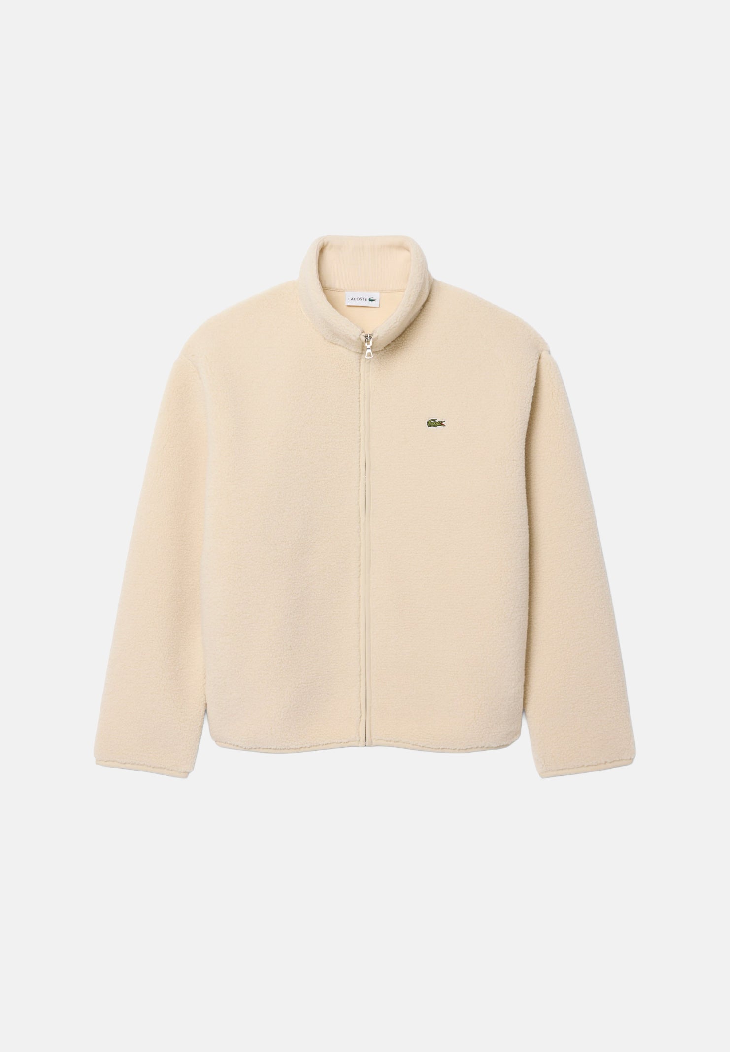 LACOSTE Giubbotto-montone FLEECE ZIP-UP JACKET panna per uomo con chiusura a zip integrale BH8672 056 LACOSTE 