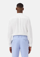 LACOSTE Camicia a manica lunga bianca da uomo  con patch logo CH2933 001. LACOSTE 