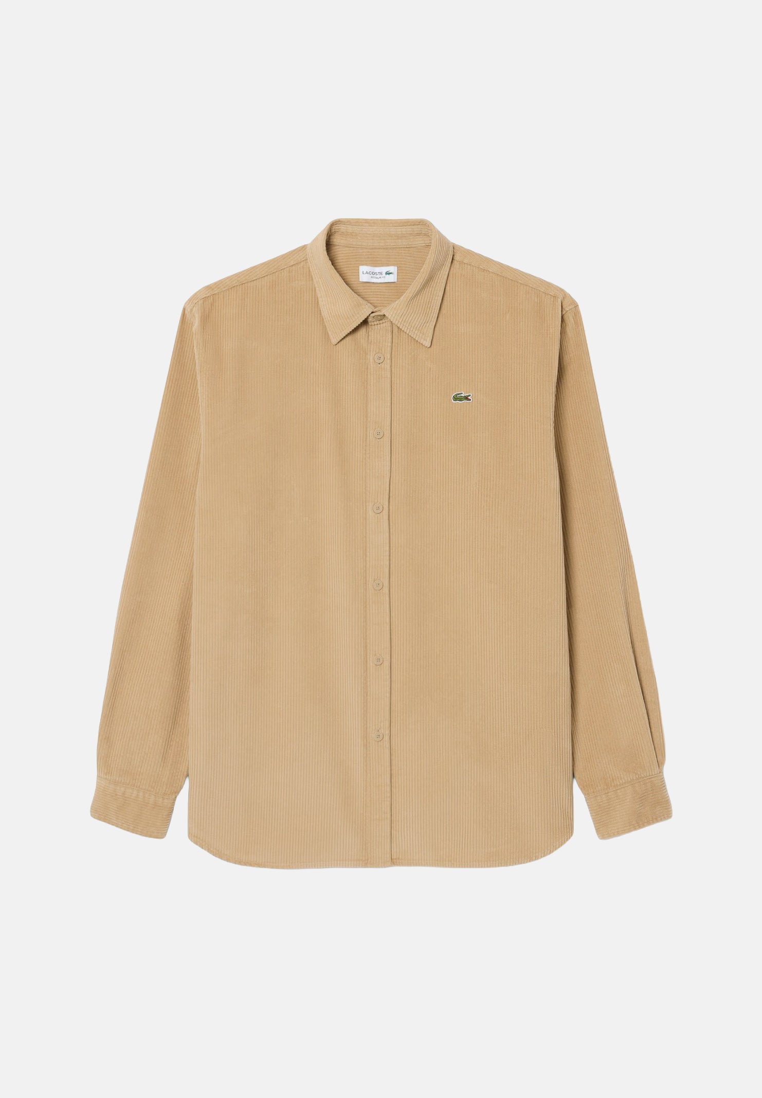 LACOSTE Camicia manica lunga  OXFORD COTTON  beige per uomo con colletto classico e taschino. CH8821 02S LACOSTE 