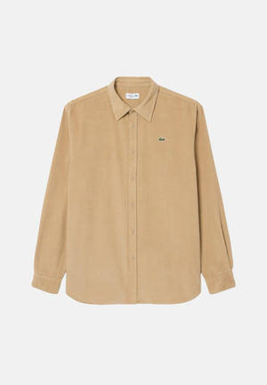 LACOSTE Camicia manica lunga  OXFORD COTTON  beige per uomo con colletto classico e taschino. CH8821 02S LACOSTE 