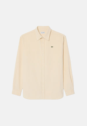 LACOSTE Camicia OXFORD COTTON  panna per uomo con colletto classico e taschino. CH8821 056 LACOSTE 