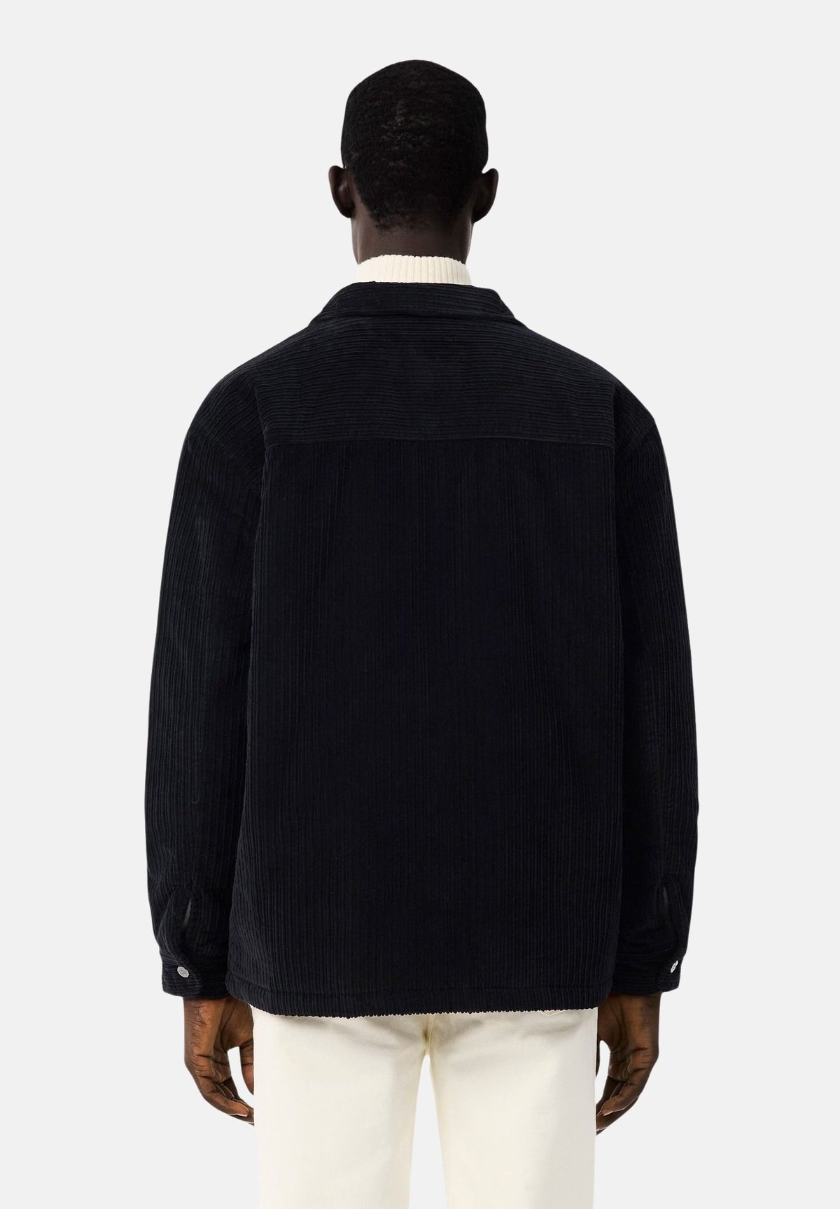 LACOSTE Giubbotto  effetto camicia PADDED CORDUROY OVERSHIRT  nero da uomo in velluto a coste con leggera imbottitura, bottoni a pressione e tasche.<BR/> CH8840 031 LACOSTE 