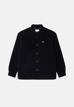 LACOSTE Giubbotto  effetto camicia PADDED CORDUROY OVERSHIRT  nero da uomo in velluto a coste con leggera imbottitura, bottoni a pressione e tasche.<BR/> CH8840 031 LACOSTE 