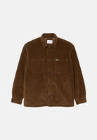 LACOSTE Giacca camicia imbottita Coffee Brown marrone caffè da uomo, in velluto a coste di cotone, con bottoni a pressione e tasche. CH8840 DPD LACOSTE 