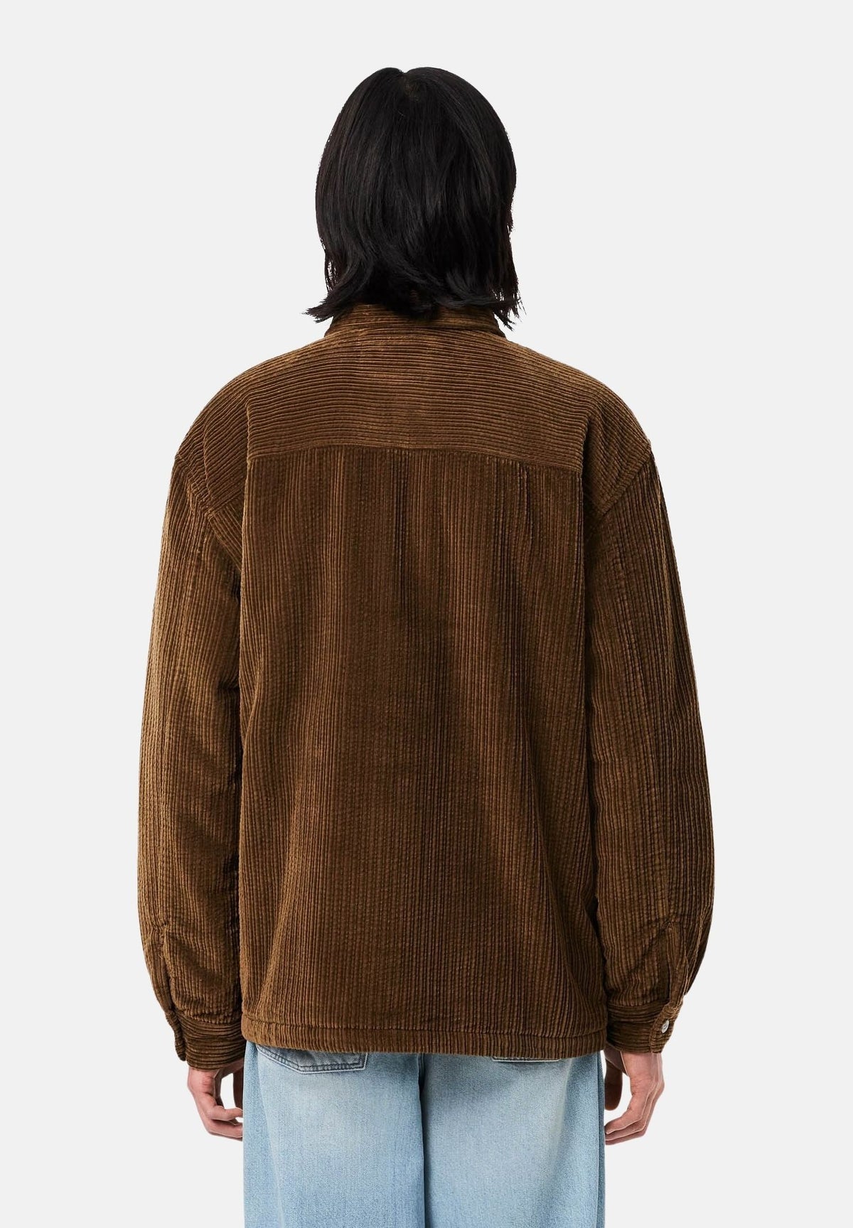 LACOSTE Giacca camicia imbottita Coffee Brown marrone caffè da uomo, in velluto a coste di cotone, con bottoni a pressione e tasche. CH8840 DPD LACOSTE 
