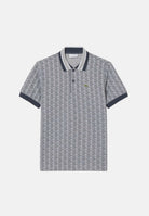 LACOSTE Polo manica corta grigia da uomo con motivo monogram DH1417 41I LACOSTE 