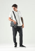 LACOSTE Polo jacquard grigio/bianco da uomo con motivo monogramma DH1417 4IW LACOSTE 