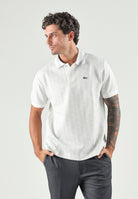 LACOSTE Polo jacquard grigio/bianco da uomo con motivo monogramma DH1417 4IW LACOSTE 