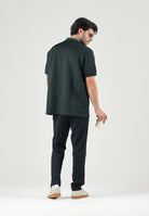 LACOSTE Polo blu da uomo con colletto a contrasto verde a righe DH1417 SPU LACOSTE 