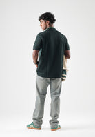 LACOSTE Polo manica corta verde da uomo con colletto a contrasto a righe DH1417 SPU LACOSTE 
