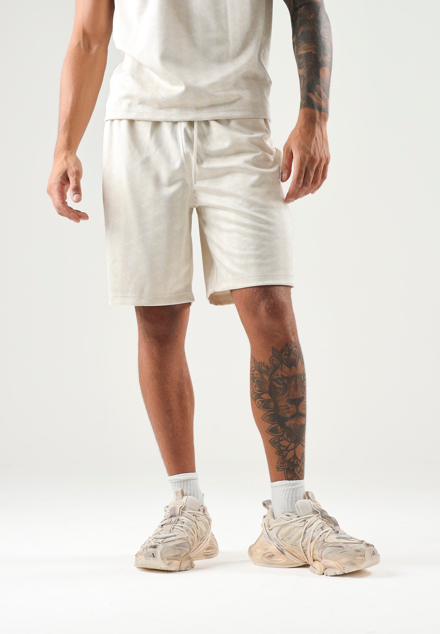 LACOSTE Shorts monogram bianco da uomo in tinta unita GH9794 8LX LACOSTE 