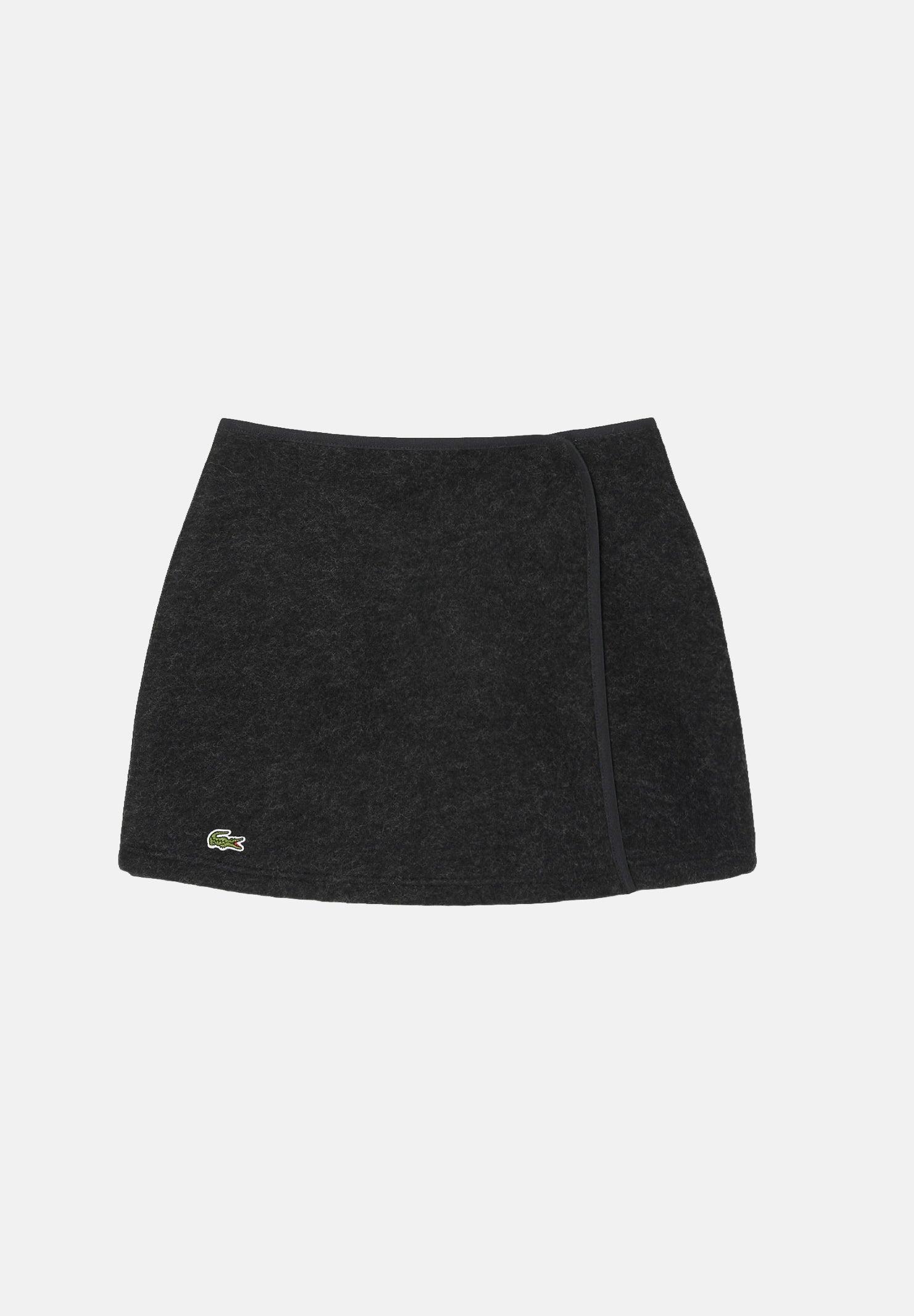 LACOSTE Minigonna a portafoglio SHORT PLEATED WRAP SKIRT IN BOILED KNIT grigio scuro da donna JF8638 EL6 LACOSTE 